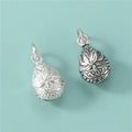 Hertiny Jewelry Lotus Bell Pendant Oxidized 925 Sterling Silver for Jewelry Finding