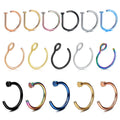 316L Surgical Steel Fake Nose Rings D/C-Shaped & Piercing Jewelry Non-Piercing Clip on Nose Hoop Labret Lip Stud for Men Women