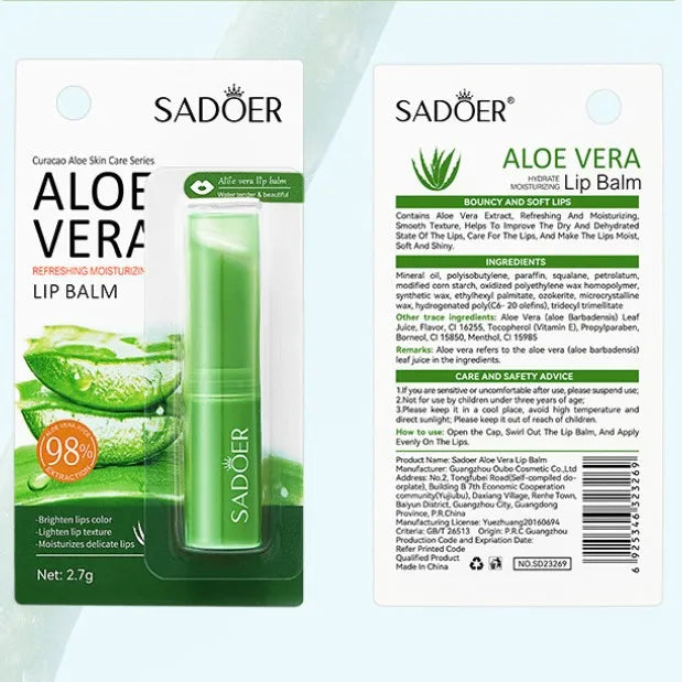 Nourishing Moisturizing Aloe Vera Repair Lip Balm Vitamin C Flavor Lipbalm Organic Natural Vegan Lip Care Lip Balm