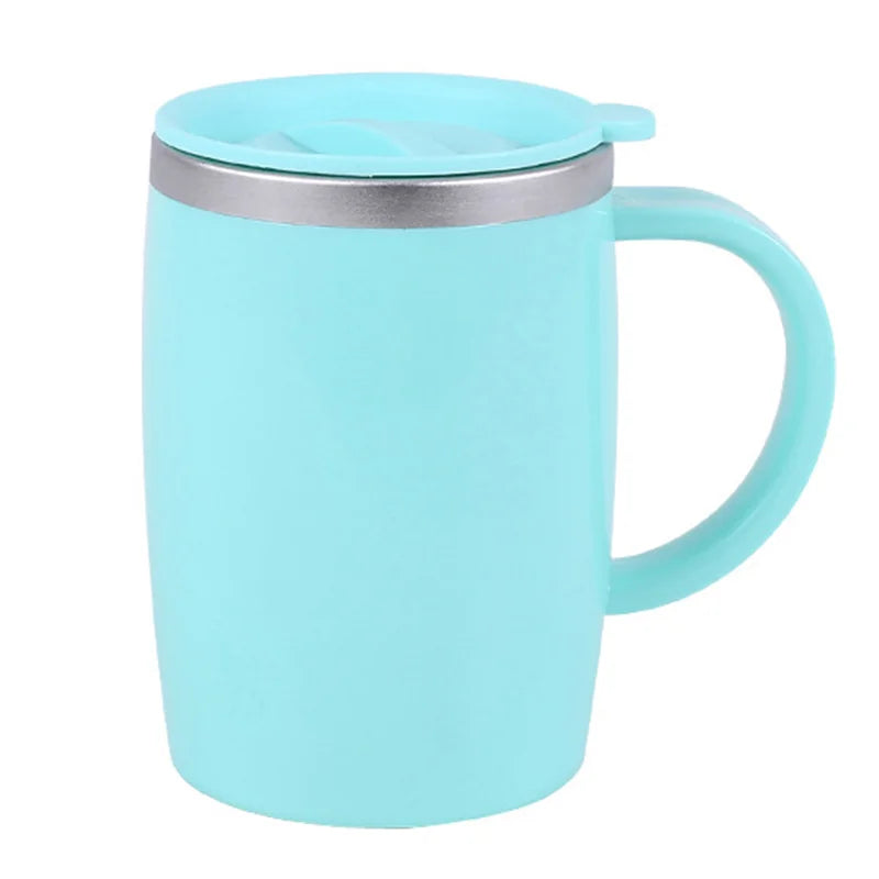 17oz Coffee Mug With Portable Handle Double Wall Vacuum Cup With Rotatable Lid Custom logo and Packing