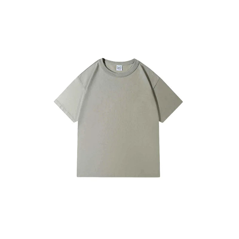 300 Grams Jersey Crew Neck Plus Size Short Sleeve Oversized Solid 100% Cotton Casual Breathable Customizable Unisex T-Shirt