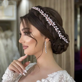 Handmade Fashion Crystal Wedding Hair Accessories Bride Hair Comb Rhinestone Headband Bridal Headpiece for Women