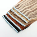 Unprocessed Double Drawn 7 Pieces Double Side Tape Ins Human Hair Extensions Remi Invisible Russian Hair Tape Hair Extensions