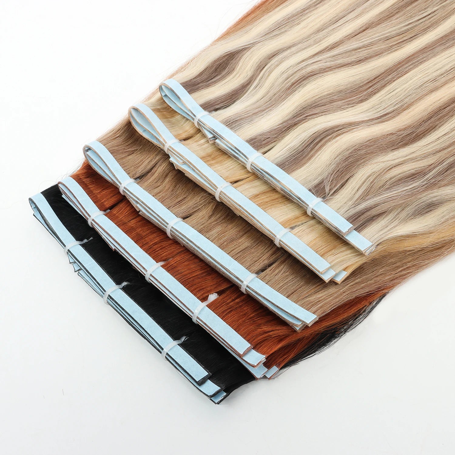 Unprocessed Double Drawn 7 Pieces Double Side Tape Ins Human Hair Extensions Remi Invisible Russian Hair Tape Hair Extensions