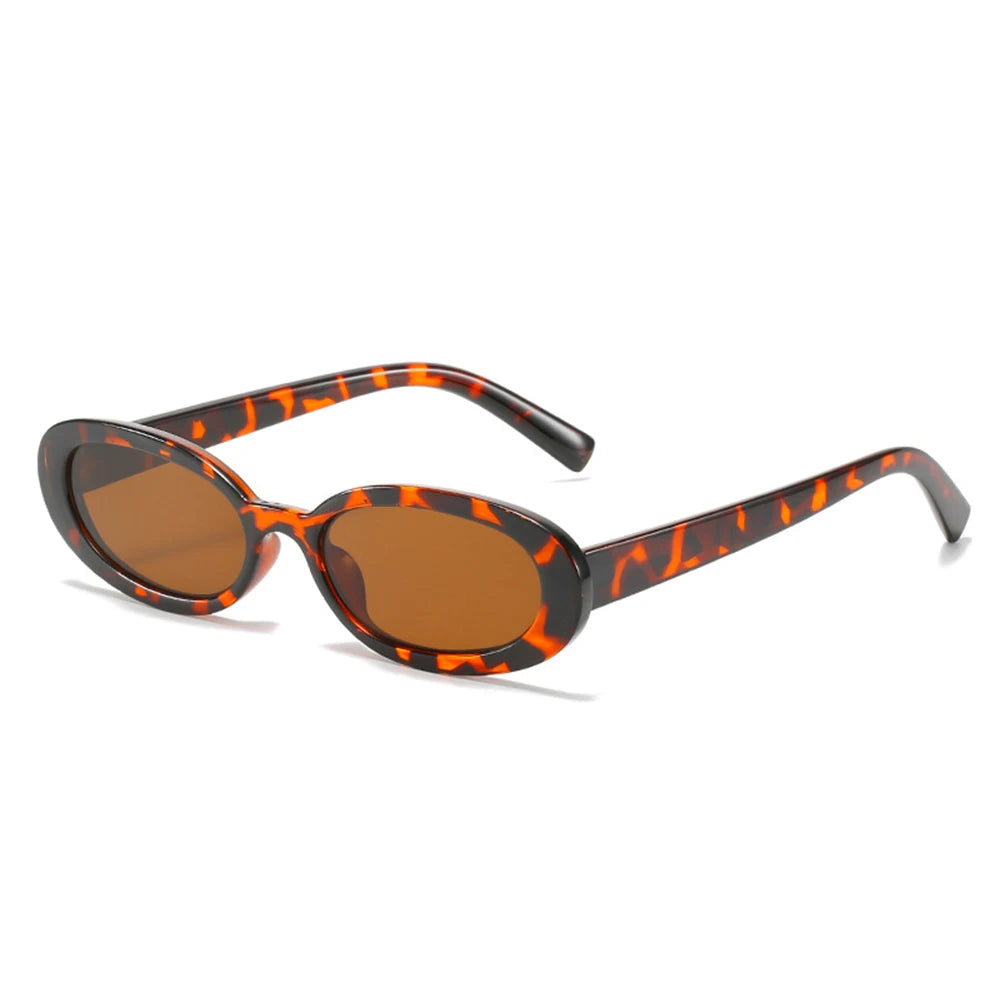STY20871G Retro Narrow Frame Women Sunglasses Fashion Designer Sun Glasses Vintage Tortoiseshell Oval Sunglasses Men Women