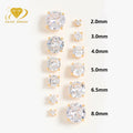 Custom Handmade Silver Earring Set Real 100% Pass Diamond Tester 0.5ct 1ct 2ct D VVS Brilliant Cut Moissanite Wedding Earrings