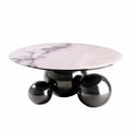 Modern Luxury Marble Top Spherical Table Foot Coffee Table Stainless Steel Center Living Room Furniture Gold Metal Centre Table MegaBDM