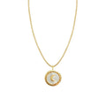 Laodun Fashion Natural Shell Moon Chain Necklace for Women 18K Gold Vermeil Statement Stainless Steel Collar Necklace