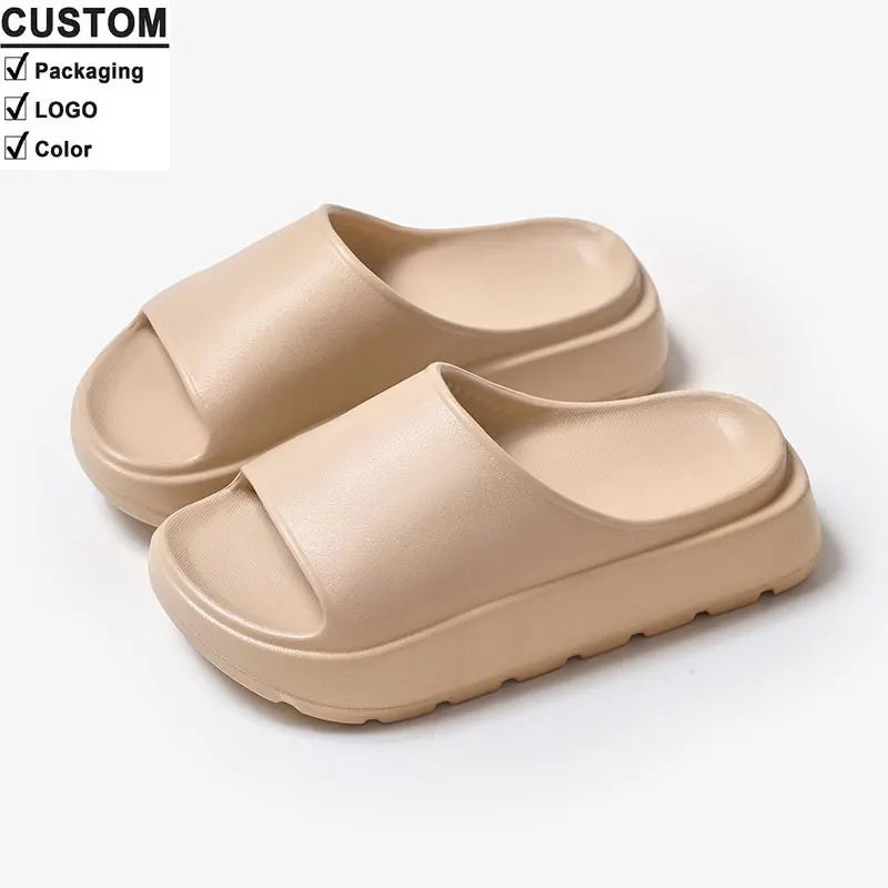 Women's 2025 Summer Fashion Thick-Soled Platform Design Heeled Sandals Casual Cushioning Walk Shoes Breathable Slides Femme