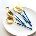 Wholesale New Stainless Steel Gold Plated Flatware Wedding 4pc 5pc Cutlery Set