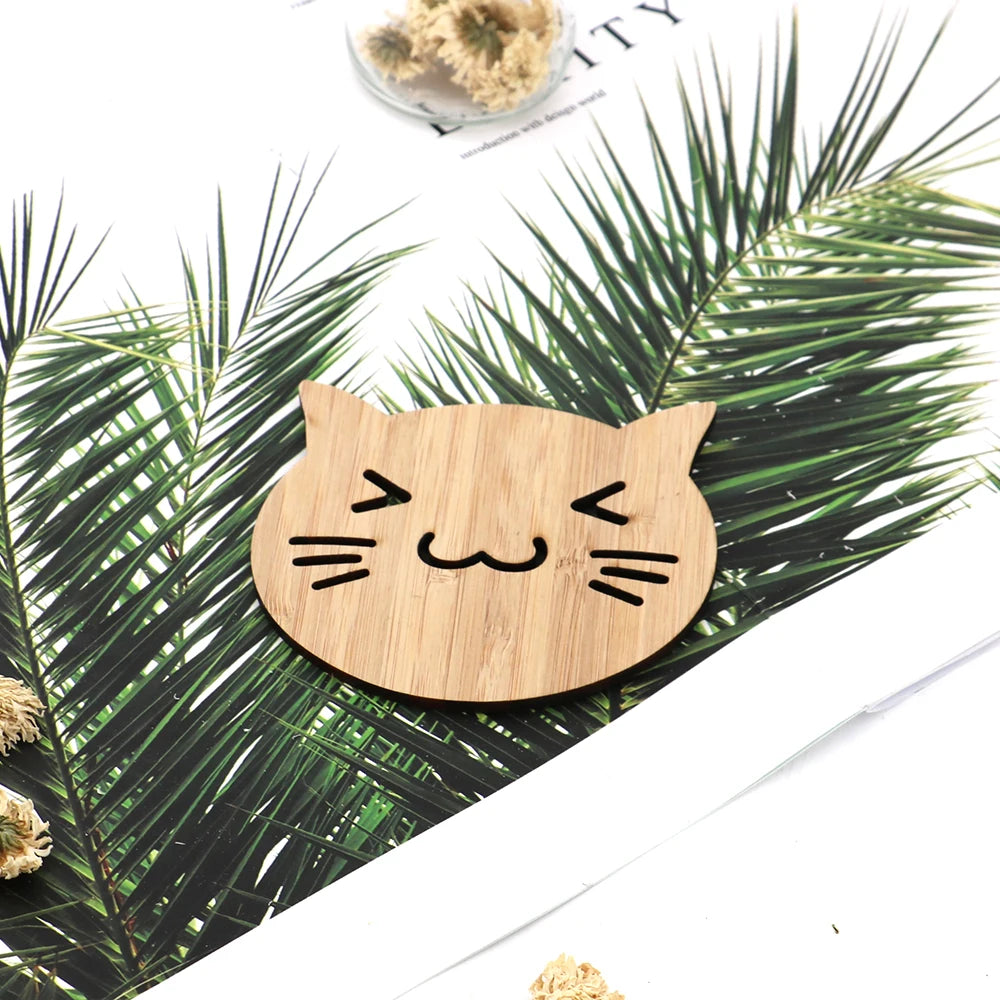 Cute Animal Shape Bamboo Coasters | Kids-Friendly Drink Coaster | Personalized Gift Idea