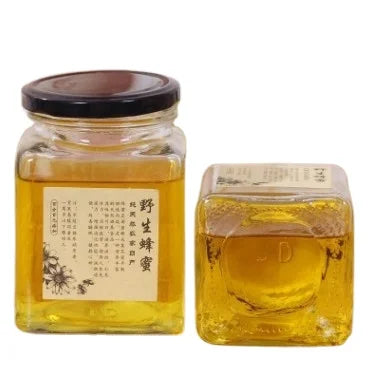Factory Direct 50ml 100ml 500ml Empty Hermetic Square Food-grade Lead-free Honey/Spice Glass Jar With Metal Lid