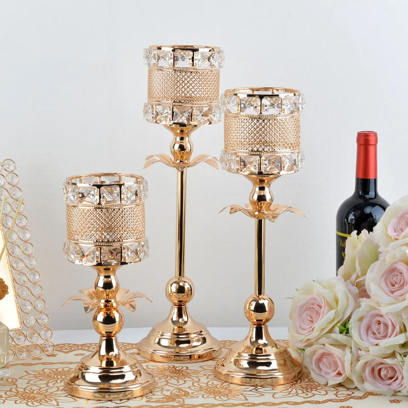 M849 Luxury Nordic Style Candle Holder Wedding Table Decorative Candlesticks Stand Metal Gold Candle Holder for Home Decor