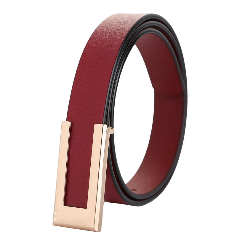 100cm Women's Leather Belt Black Slim Waistband Decorated With Jeans Fashionable Belt for Suit Dresses