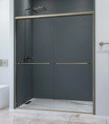 Classic 56.5-60" Wx 72" H Semi-Frameless Double Sliding Glass Shower Door With 1/4" Tempered Safety (Brushed Nickel)