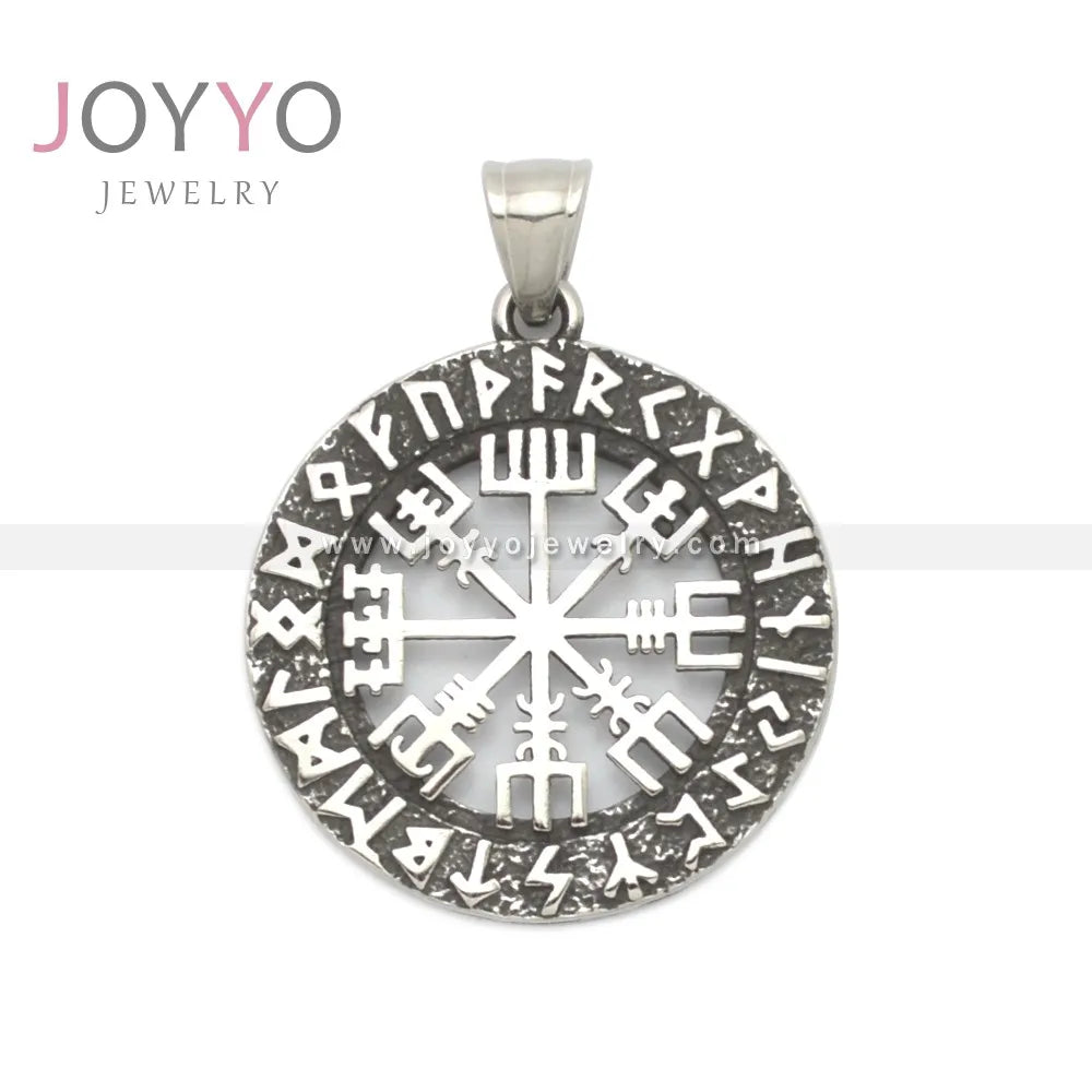 Factory Price Wholesale Scalar Pendant Stainless Steel Round Viking Pendant Classic Design Men Jewelry