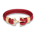 European And American Titanium Steel Bracelet Black Leather Braided Anchor Leather Jewelry Bracelet For Men