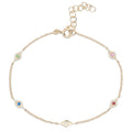 Hot Items Sterling Silver Evil Eye Bracelet Girls Gold Chain Bracelets