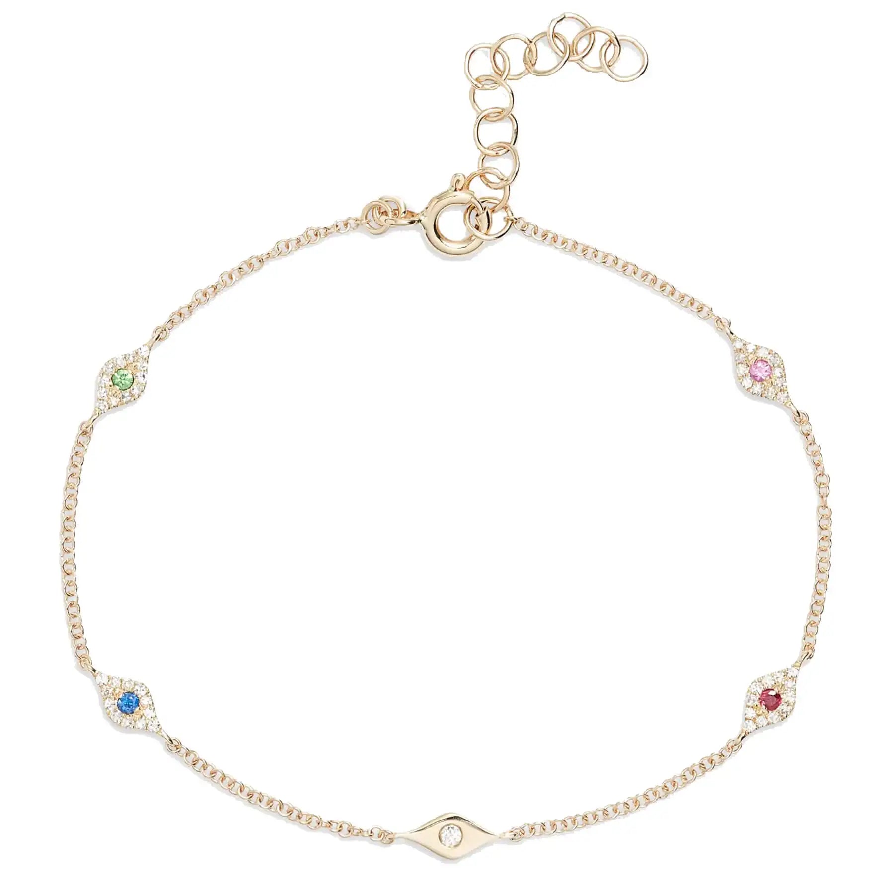 Hot Items Sterling Silver Evil Eye Bracelet Girls Gold Chain Bracelets