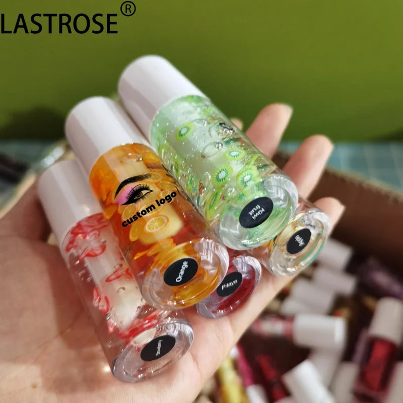 Wholesale Big Brush Head Lip Oil Private Label 16 Flavors New Fruit Lip Oil Fruit Flavor Colors Lip Gloss Oil