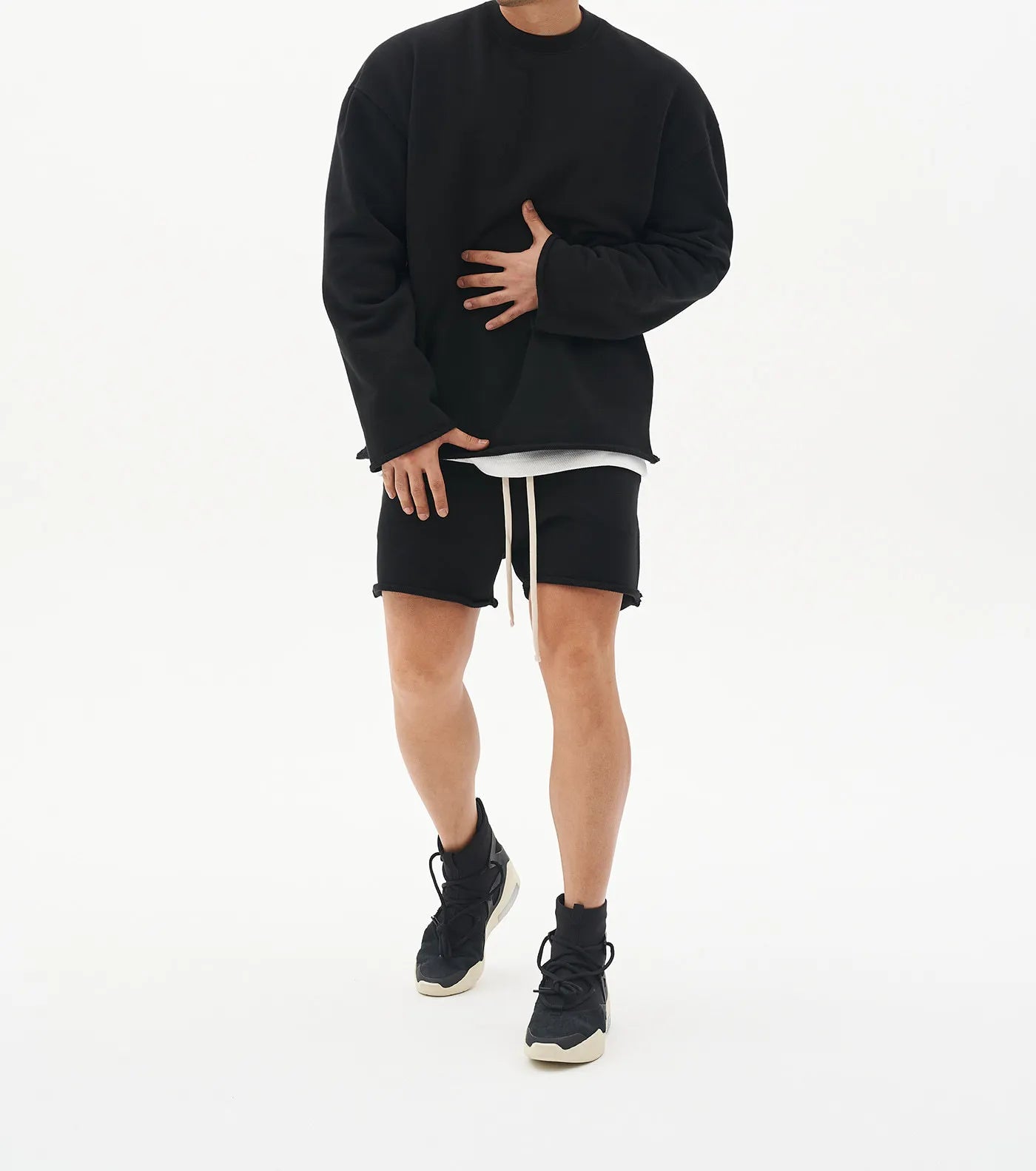 Topgear Muscle Fitness Trend Sports Training Set Sweater Men's Shorts Set Running Loose Customization Long Sleeve Sweatshirt