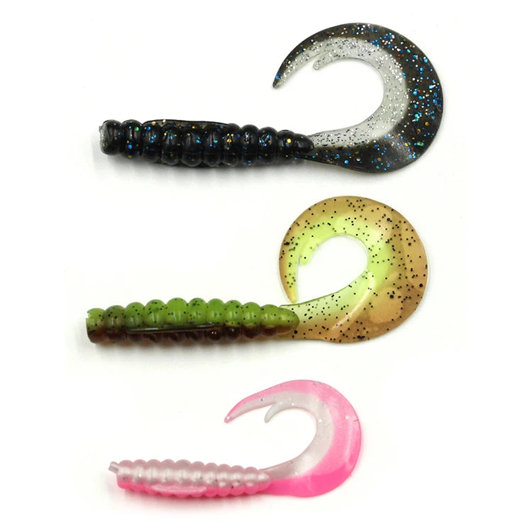 Selco New Two Size Mixed Color Jig Head Bait Wobbler Worms Bait Trout Rubber Shad Pvc Soft Lure