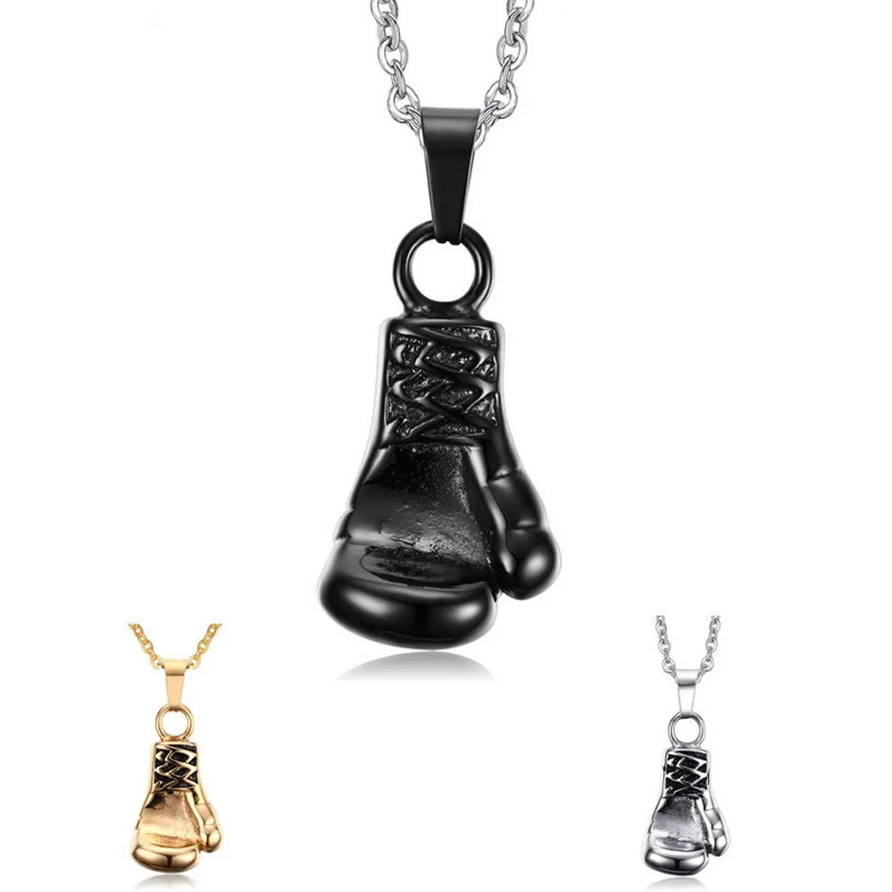 HipHop Gymnasium Jewelry Fitness Boxing Mittens Style Stainless Steel Mens Boxing Mittens Pendants