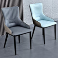 Italian Light Luxury Dining Chairs Modern and Simple Home Use Nordic Restaurant Backrest Iron Art Hotel Leather Soft Package