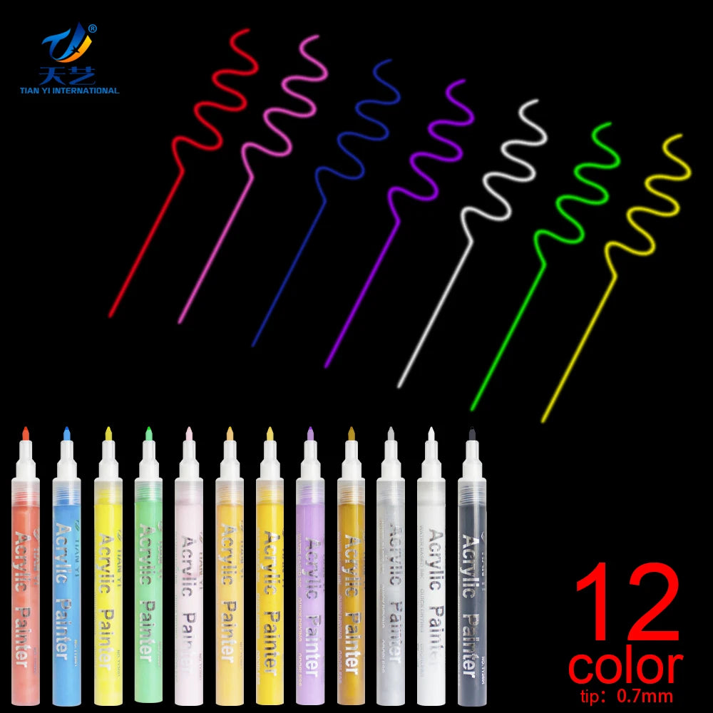 36 Pack Acrylic Paint Pens Sets Marker Pen Mug Design Ceramic Glass Metal Wood