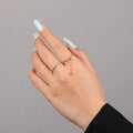 925 Sterling Silver Gold Plated Adjustable Oval Bead Chain Ring