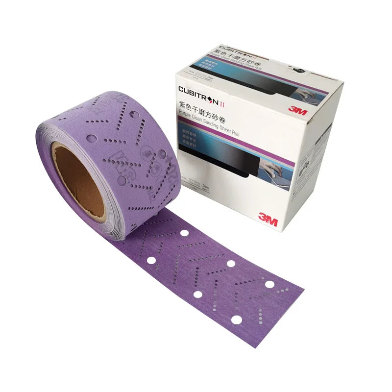 3M Purple 70mm/9.9M Hand Torn Sandpaper Roll Emery Cloth Roll for Dry Sanding Hand Sanding Board Type Abrasive Disc