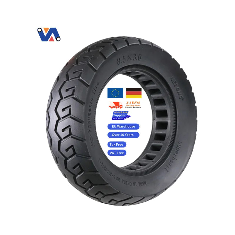 New Image Escooter 8.5x3.0 Rubber Solid Tire Spare Parts Front/Rear Wheel for Vse TT Electronic Scooter 8.5 Inch