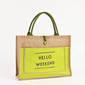 Personalized Custom Logo Waterproof Tote Bag Black Color Jute Shopping Bag Eco Friendly Portable Handbag Gift Bag