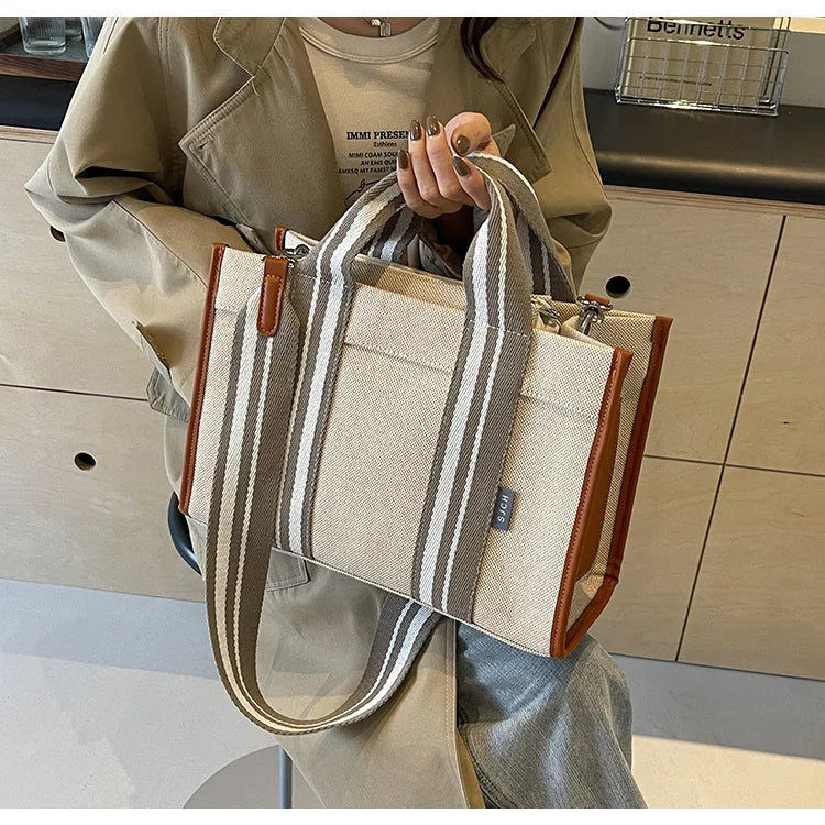 Wholesale Women Canvas Tote Bag Handbag Shoulder Strap Tote Bag Crossbody Bag With Pocket