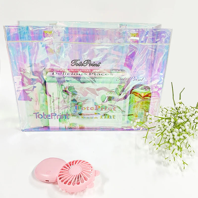 Beach Transparent Pvc Vinyl Wash Bag Woman Waterproof Pvc Transparent Tote Bag for Travel
