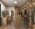 BALOM Factory Supply Luxury Glass Wardrobe Bedroom Furniture Top Grade Modern Storage Cabinet With LED Light
