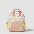 Cute Children's Cotton Canvas Backpack with Strawberry Print Casual Sports School Bag for Kindergarten Elementary School Kids