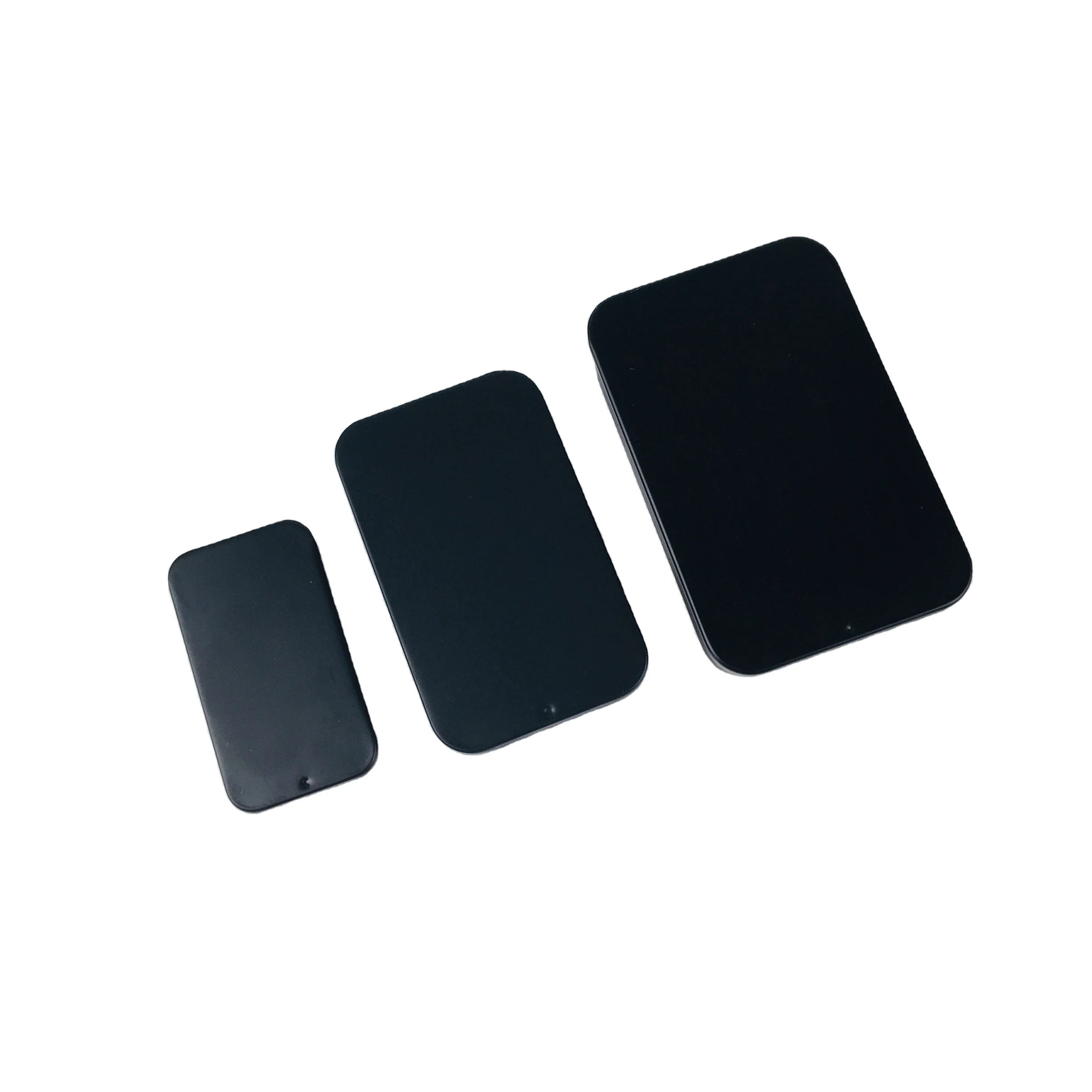 Silver Black Rectangle Tinplate Gift Box Snap Cap Sliding Lid 16ml 35ml 50ml 90ml Metal Aluminum Cosmetics Candles Sticker Use