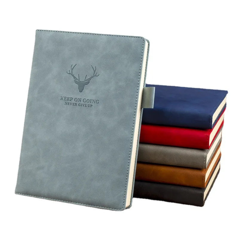 Corporate Logo A5 Deer Head Thickened Notebook Leather Cover B5 Business Notepad for Office Meeting Record Book Factory Direct