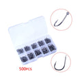 1000pcs High Carbon Steel Single Carp Hooks Stainless Steel Fishing Set in Box for River and Stream Fishing