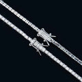 Wholesale 925 Silver Tennis Chain 2mm D VVS1 Moissanite Necklace Hiphop Iced Out Tennis Link Chain for Gifts HipHop Jewelry