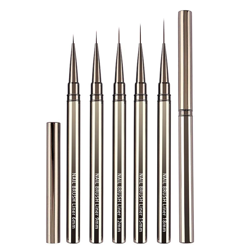 Ultra Fine Nail Drawing Pen Set with Metal Rod for Flower Painting Nail Art Enhancement
