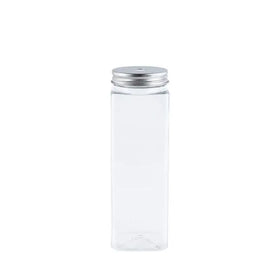 Hot Sale 500ml PET Transparent Square Beverage Bottle for Tea Juice Carbonated Drinks Screw Aluminum Cap Holes Plastic Packaging