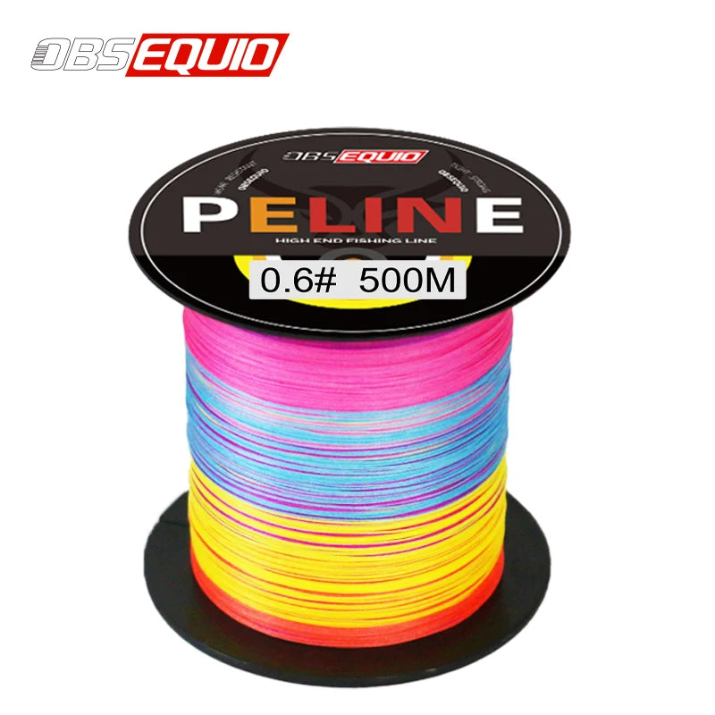 Wholesale 500m Multi-Color 8 Strands Braided PE Fishing Line Waterproof No Fading Strong for Outdoor Use for River Fishing