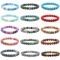 Natural Stone Tiger Eye Onyx Beaded Gemstone Bracelet 8mm Crystal Healing Stone Yoga Meditation Bracelets for Women Men Jewelry