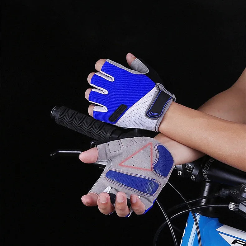 Ollas Gym Hand Gloves Men and Women Outdoor Cycling Sports Non-slip Breathable Half-finger Black Gloves for Gym Workout