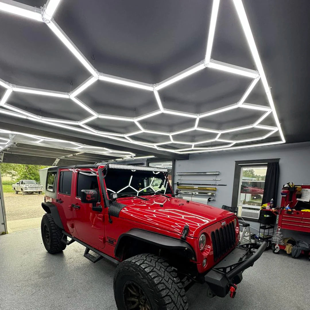 LED Hexagon Honeycomb Lighting Lamp for Workshop Garage Wall and Ceiling Light Solutions