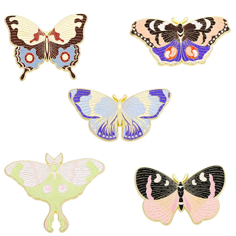 22 Styles Floral Wing butterfly Soft Enamel Pin Custom Insect Brooch Lapel Badges Metal Crafts Cartoon Cute Gift