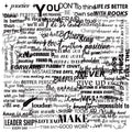 50PCS Transparent black and white inspirational saying positive phrase sticker
