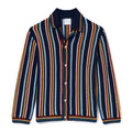Custom Design logo Beach  Mesh Hollow Out Knitted Top Knit Knitwear Cardigan Sweater  Long Sleeve Stripe Crochet Shirt